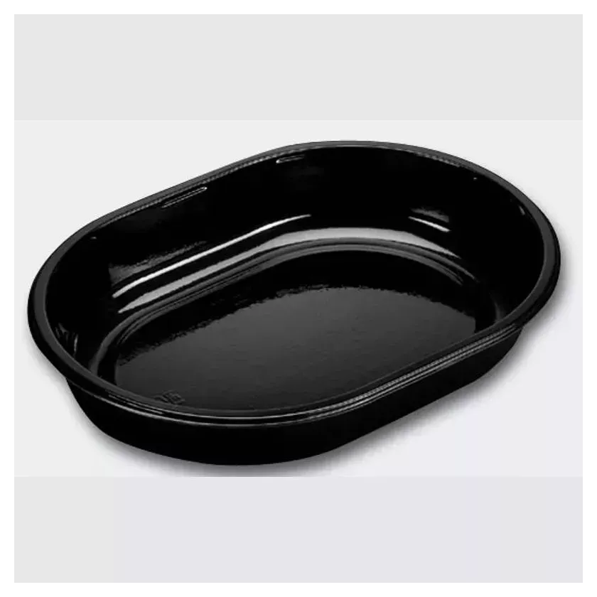PP ravier 1 compartiment ovale noir 238x176x40mm