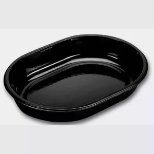 PP ravier 1 compartiment ovale noir 238x176x40mm
