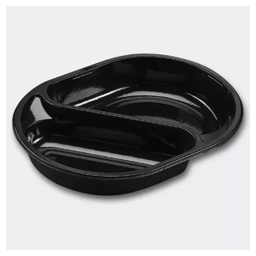 PP ravier 2 compartiments noir 238x176x40mm