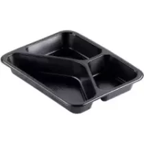 PP tray 227x178x40mm noir 3COMP-445-280-205ml-Duni162152