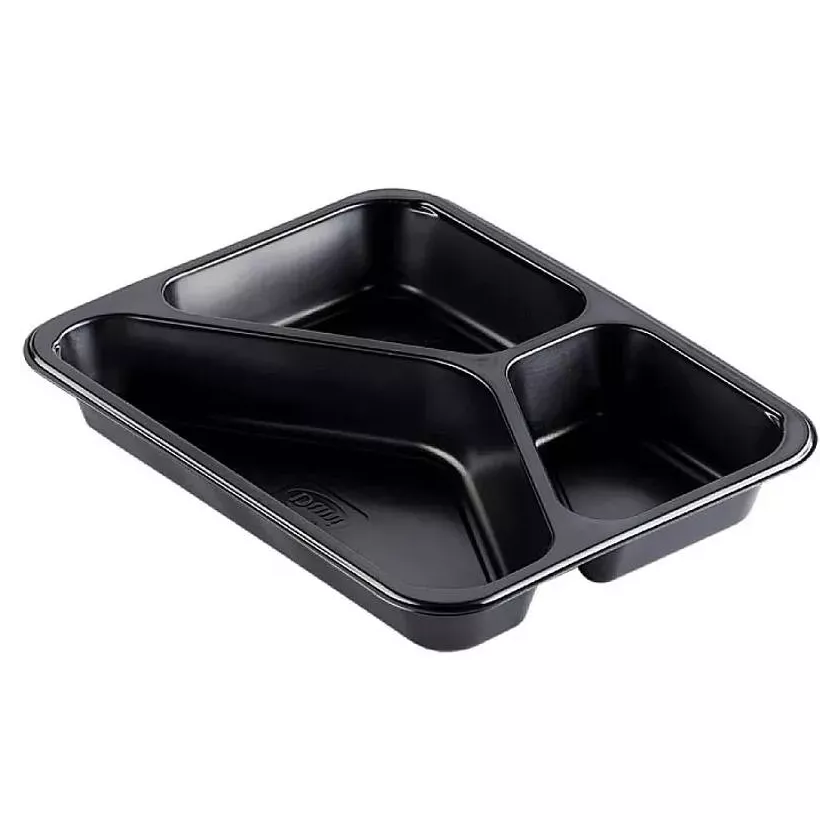 PP tray 227x178x40mm noir 3COMP-445-280-205ml-Duni162152