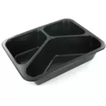 PP tray 227x178x50mm noir 3COMP-530-325-235ml-Duni160065