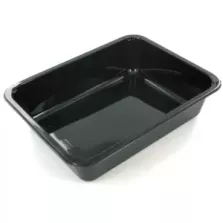 CPET tray 225x175x54mm noir 1 compartiment 1,5L Duni 153414