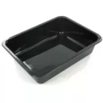 CPET tray 225x175x54mm noir 1 compartiment 1,5L Duni 153414