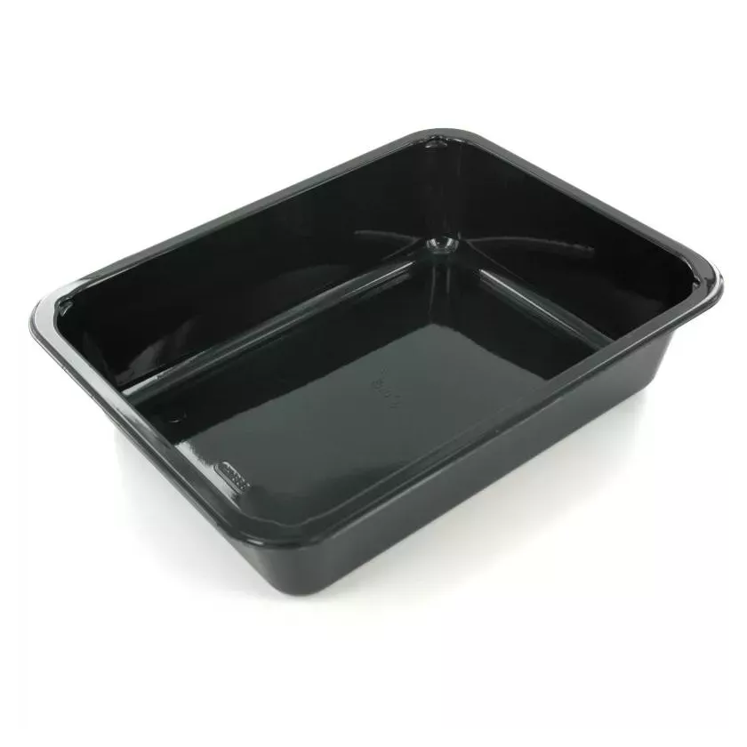 CPET tray 225x175x54mm noir 1 compartiment 1,5L Duni 153414
