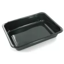 CPET tray 225x175x43mm noir 1 compartiment 1,2L Duni 122018