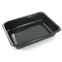 CPET tray 225x175x43mm noir 1 compartiment 1,2L Duni 122018