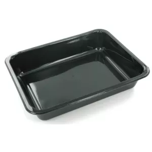 CPET tray 225x175x43mm noir 1 compartiment 1,2L Duni 122018