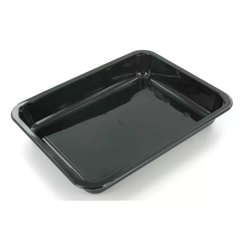 CPET tray 225x175x34mm noir 1 compartiment 960ml Duni 115495