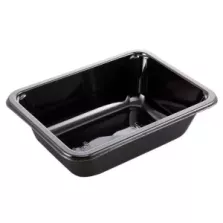 CPET tray 171x127x35mm noir 1 compartiment 500ml reference 2171-1K
