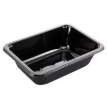 CPET tray 171x127x35mm noir 1 compartiment 500ml reference 2171-1K