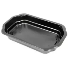 PP tray 250x159x43mm noir 1 compartiment take away Duni