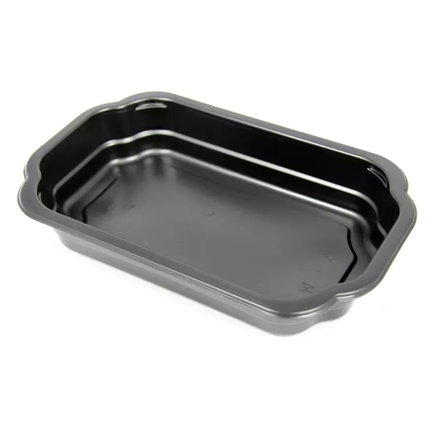 PP tray 250x159x43mm noir 1 compartiment take away Duni