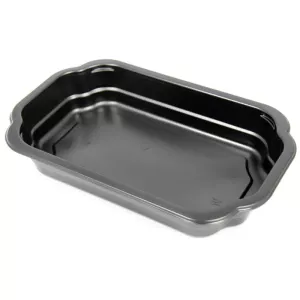 PP tray 250x159x43mm noir 1 compartiment take away Duni
