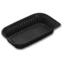 Petit plat noir 62910 creux 228x140x39 RPET Vistopac