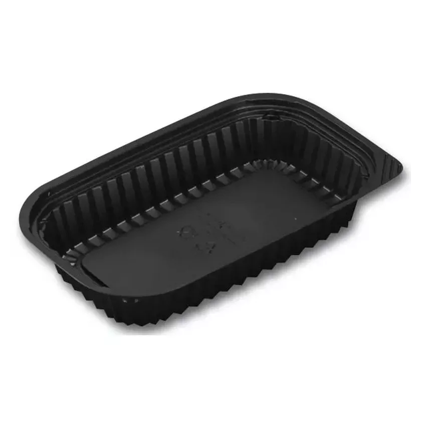 Petit plat noir 62910 creux 228x140x39 RPET Vistopac