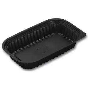 Petit plat noir 62910 creux 228x140x39 RPET Vistopac