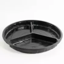 PP ravier a sceller noir 3 compartiments diametre 310xh30mm carbon-free