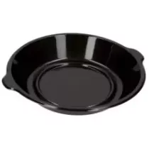 Assiette menu PP diametre 220x42mm noir 1 compartiment 990ml Duni 176398