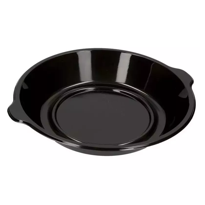 Assiette menu PP diametre 220x42mm noir 1 compartiment 990ml Duni 176398