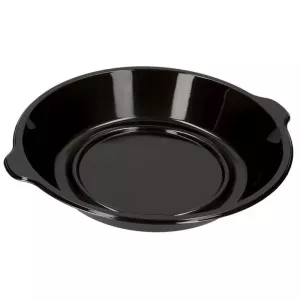 Assiette menu PP diametre 220x42mm noir 1 compartiment 990ml Duni 176398