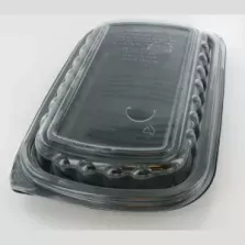 Combi demi-cote tray avec couvercle noir-transparent 275x181x59mm PP