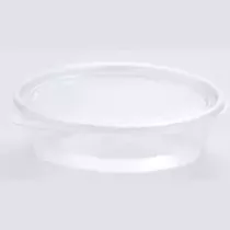 RPET cup 150ml sans fuites ovale couvercle a charniere 150x110x35mm