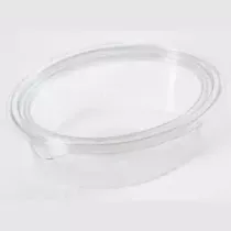 RPET cup 500ml sans fuites ovale couvercle a charniere 165x130x55mm