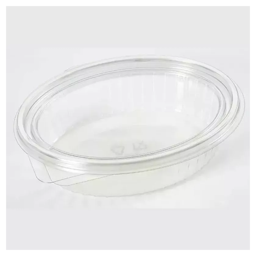 RPET cup 750ml sans fuites ovale couvercle a charniere 200x165x50mm