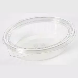 RPET cup 750ml sans fuites ovale couvercle a charniere 200x165x50mm