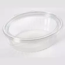 RPET cup 1L sans fuites ovale couvercle a charniere 200x165x70mm