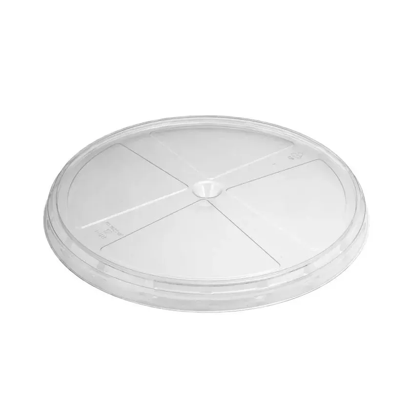 Couvercle APET pour plat pizza CPET noir diametre 330mm transparent