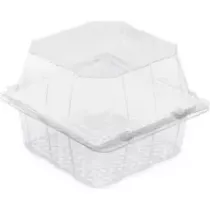 Blister patisserie PET rectangulaire couvercle a charniere 130x120x90mm