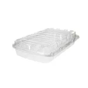 Blister patisserie PET rectangulaire couvercle a charniere 280x180x55mm