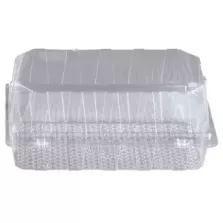 Blister patisserie PET rectangulaire couvercle a charniere 216x125x50mm