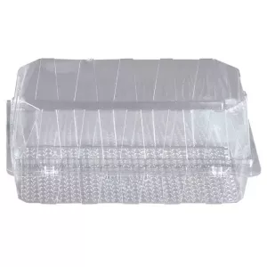 Blister patisserie PET rectangulaire couvercle a charniere 216x125x50mm