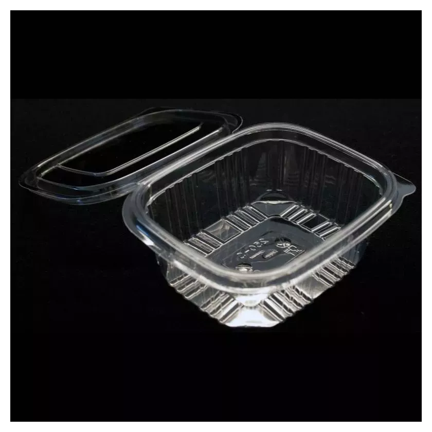 Ravier APET 250ml couvercle a charniere 101x81x35mm