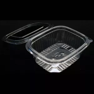 Ravier APET 250ml couvercle a charniere 101x81x35mm