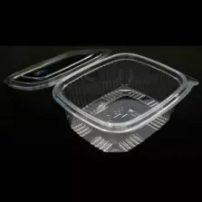 Ravier APET 500ml couvercle a charniere 125x103x44mm