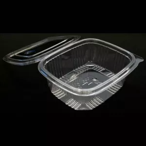 Ravier APET 500ml couvercle a charniere 125x103x44mm