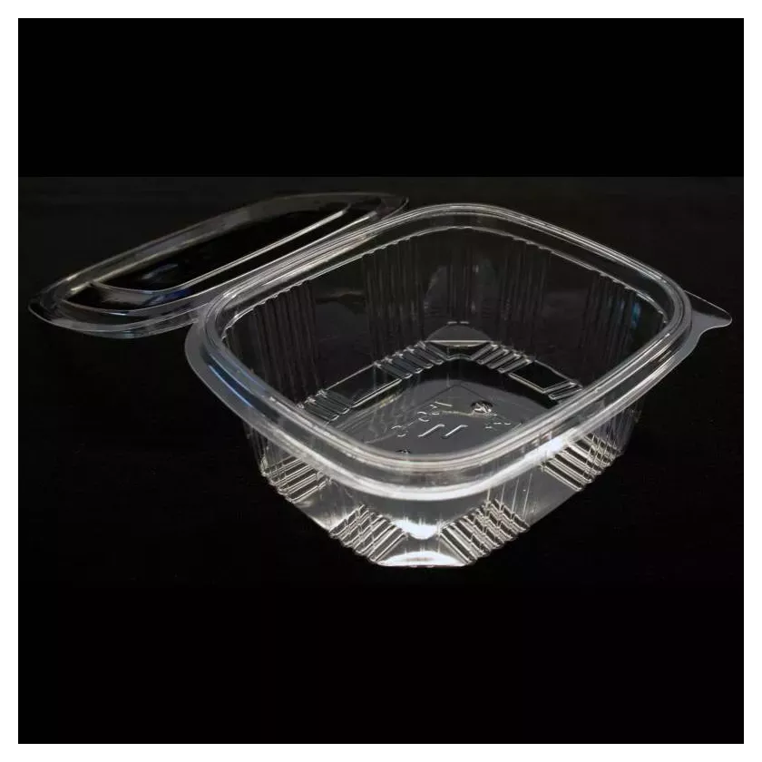 Ravier APET 750ml couvercle a charniere 138x118x50mm