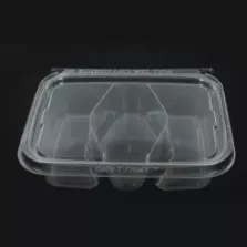 Blister APET 142x186x45mm 3 compartiments couvercle a charniere cachete