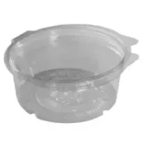 RPET ravier rond 250ml couvercle a charniere diametre 120x47mm Olipack