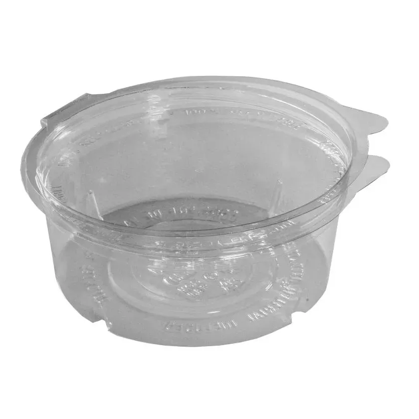 RPET ravier rond 250ml couvercle a charniere diametre 120x47mm Olipack