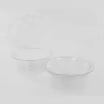 RPET ravier rond 50ml couvercle a charniere diametre 70x26mm Olipack