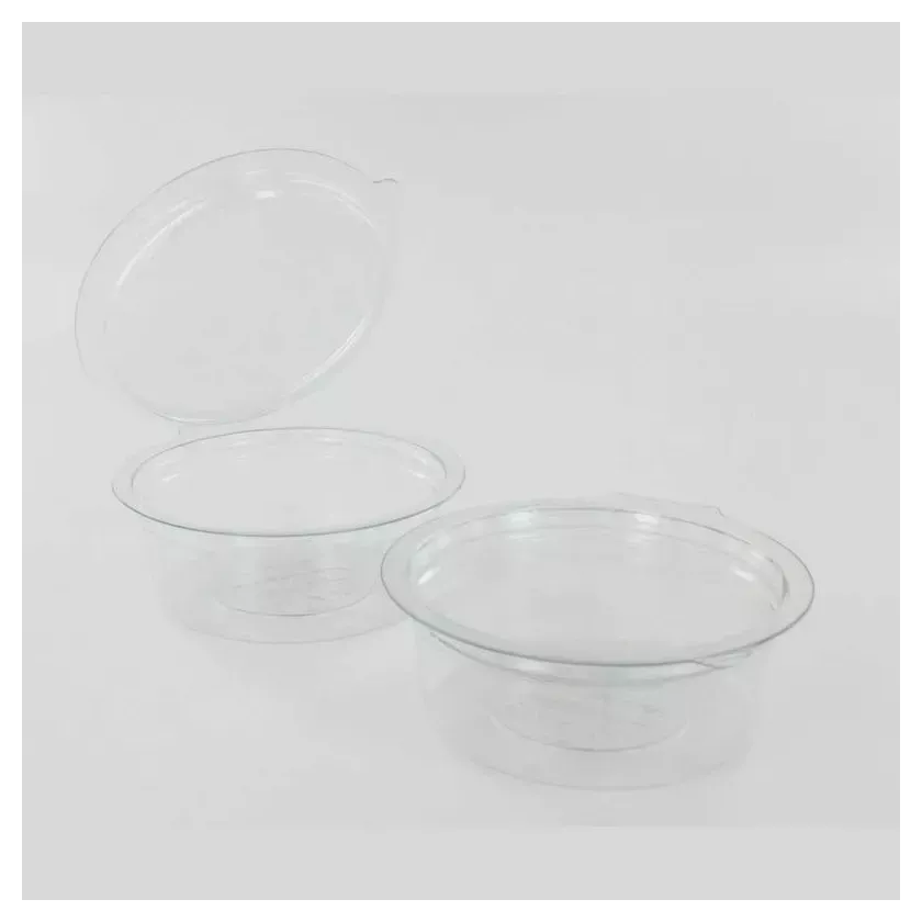 RPET ravier rond 50ml couvercle a charniere diametre 70x26mm Olipack