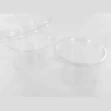 RPET ravier rond 400ml couvercle a charniere diametre 120x67mm Olipack