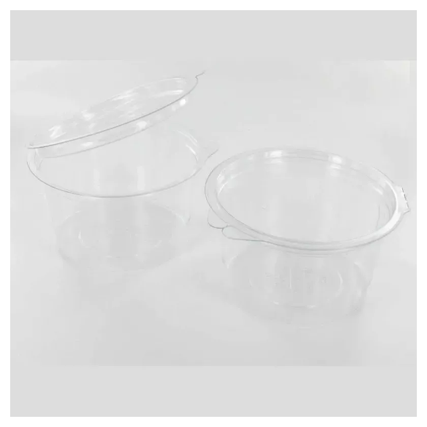RPET ravier rond 400ml couvercle a charniere diametre 120x67mm Olipack