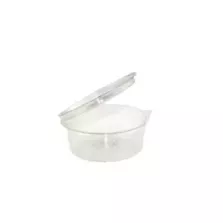 RPET ravier rond 1,4L couvercle a charniere diametre 220x55mm Olipack