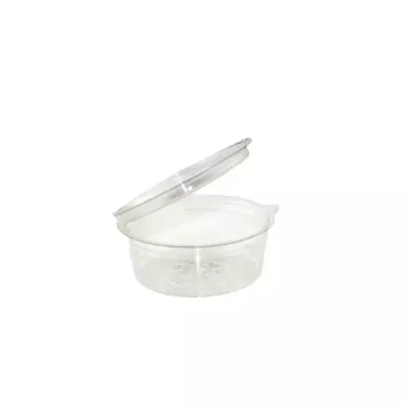 RPET ravier rond 1,4L couvercle a charniere diametre 220x55mm Olipack
